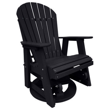 Phat Tommy Outdoor Swivel Glider Chair - Adirondack Glider Chair, Black