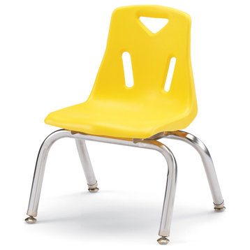 Berries Stacking Chairs with Chrome-Plated Legs - 10" Ht - Set of 6 - Yellow