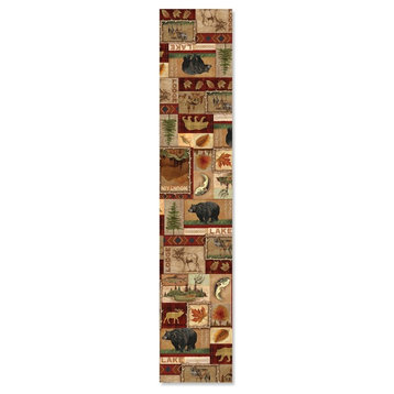 Lodge Collage Table Runner, 13"x90"