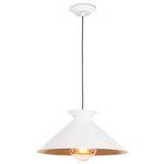 Regina Andrew - Viggo Pendant Small, White - Experience the beauty of modern design with our Viggo Pendant. Its clean silhouette is complemented by a subtly textured metal finish. Featuring a gold-leafed shade interior, the Viggo gives the room a warm glow and a sophisticated pop of contrast.