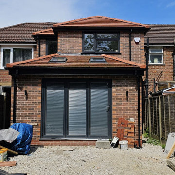 Rear View of Double Storey Rear Extension with Pitched Roof and Bi-Fold Doors