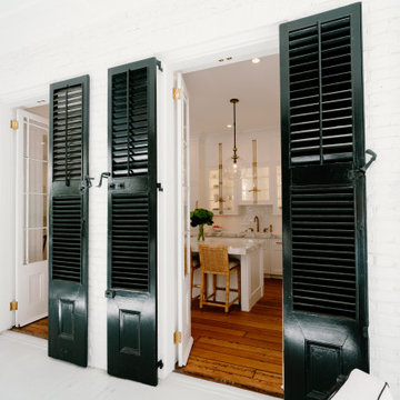 Charleston Green Louvered Shutters