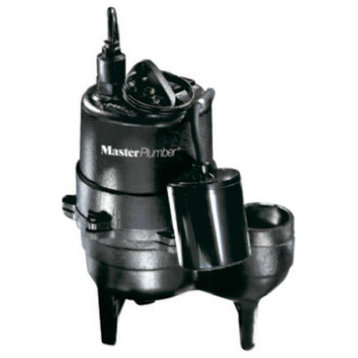 Master Plumber 540155 Cast Iron Automatic Submersible Sewage Pump, 1/2 HP