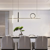 MIRODEMI® Chateau-d'Oex | LED Chandelier in a Minimalist Style for Dining Room, Black, L39.4xh47.2", Warm Light