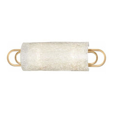 Buckley 2-Light Bath Bracket With Clear Glass, Aged Brass