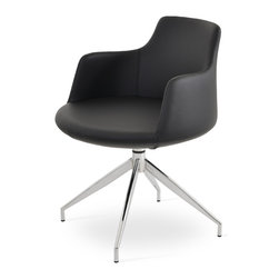DERVISH SPIDER-BLACK LEATHERETTE - Dining Chairs