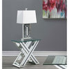 Coaster Bonnie X-base Rectangle Contemporary Glass Top End Table in Mirror