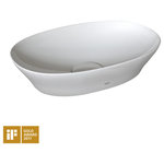 Toto - Toto Kiwami Oval 16" Vessel Bathroom Sink With CEFIONTECT Cotton White - Upgrade your bathroom counter instantly with the TOTO Kiwami Oval Vessel Bathroom Sink. Designed with CEFIONTECT technology, the Kiwami oval sink is a modern and elegant sink that incorporates beautiful thin edges. CEFIONTECT glaze keeps your sink cleaner longer by prohibiting mold and debris from adhering to the surface of the sink. Crafted with the extremely smooth and durable Linear Ceram material and finished with a decorative drain cover. For use with included grid drain assembly only. The Kiwami Vessel Sink is ADA compliant. Includes drain and installation template. Faucet sold separately. Recommend using faucet with maximum height of 8 inches.