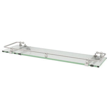 Premier Railing Glass Shelf, Satin Nickel