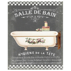 Salle de Bain Green Bath Tub Bathroom Canvas Print