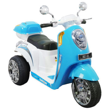 Kids Ride-on Scooter Bike 3-Wheel Motorbike 6V Battery With Music, Blue