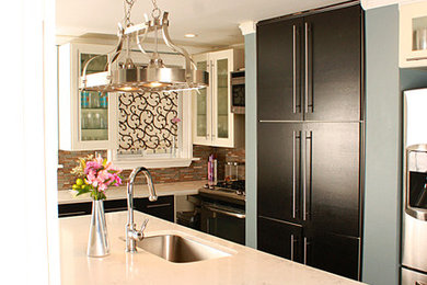 Example of a trendy kitchen design in New York