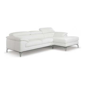 Modern Leather Sectional Sofa in White