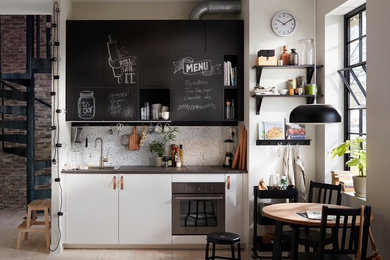 Idée de décoration pour une cuisine urbaine.