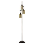 StyleCraft Home Collection - Floor Lamp-Bronze Finish Champagne Glass Shade - Accent your decor with this lovely Floor Lamp.
