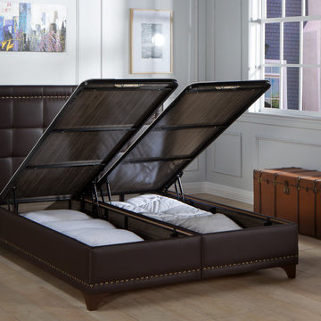 Boston Storage Platform Bed | Escudo Brown