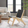 Modway Saoirse Woven Rope & Wood Accent Lounge Chair in Natural and Black