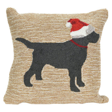 Frontporch Christmas Dog Square Pillow, Neutral, 18"