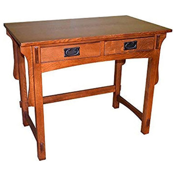 Crafters and Weavers Arts and Crafts Wood Library Table in Cherry