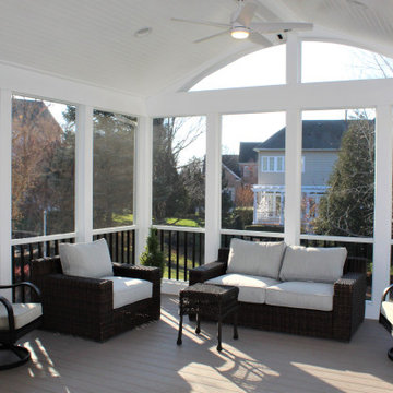 Outdoor living space screened porch addition in Middletown Maryland