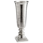 Cyan - Cyan Large Relic Vase 10173, Raw Nickel - This Large Relic Vase from Cyan has a finish of Raw Nickel and fits in well with any Transitional style decor.