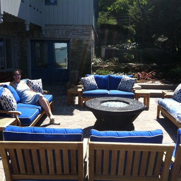 A large, gas fire table with generous seating