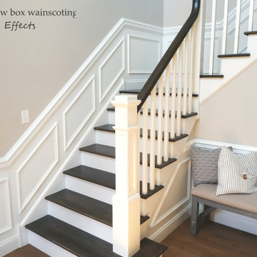 Shadow box wainscoting in foyer.