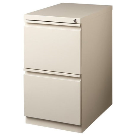 Hirsh 20-in Deep Metal Mobile Pedestal 2-Drawer File/File. Full Width Pull Beige