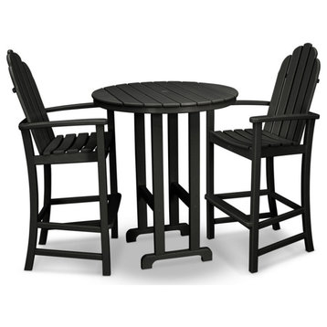 Trex Outdoor Furniture Cape Cod 3-Piece Bar Set, Charcoal Black