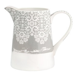 GreenGate Jug 1 L Lace Warm - Grey - Pitchers
