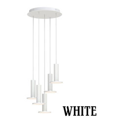 Cielo 5 Pendant Chandelier | White Chandelier Canopy - Chandeliers