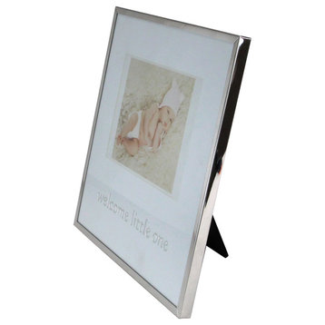 10" Metallic Square 4" x 6" Baby Photo Picture Frame Silver