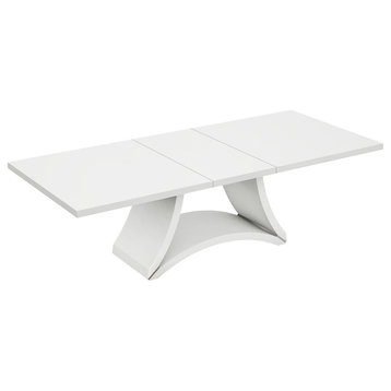 HomeRoots Modern White High Gloss Finish Dining Table