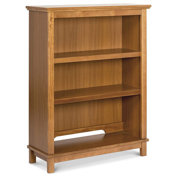 Contemporary Bookcase, Pine Wood Construction & 2 Adjustable Shelves, Chestnut