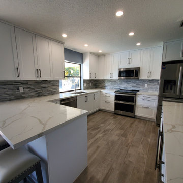 Transitional Kitchen Remodel Done in a Matte White Color