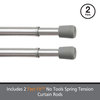Kenney Fast Fit No Tools 7/16" Spring Tension Rod, 2-Pack, Chrome, 28-48"