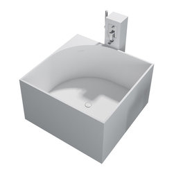 ADM Bathroom Design - ADM Square Freestanding Bathtub, Glossy White, 41.3" - Bathtubs