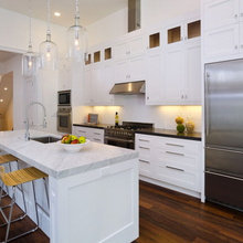 island pendants and chairs