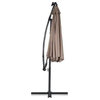 Az Patio Heaters Offset Cantilever Umbrella In Tan With Led Lights