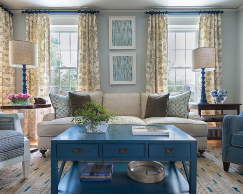 Slate Blue Living Room | Houzz