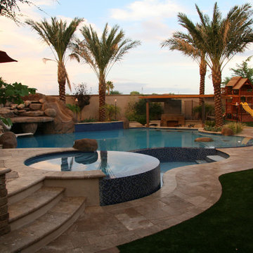 Backyard Oasis - Pool, Spa, Swim-Up Bar, Grotto, Slides & Water Features