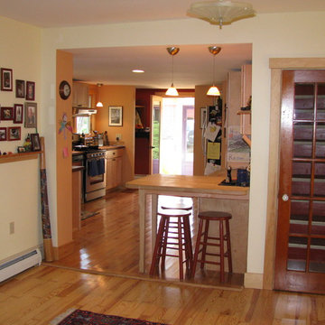 Updated kitchen with original glass door
