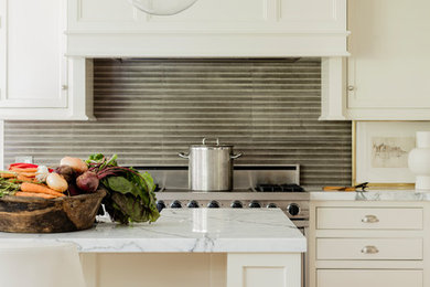 Example of a transitional kitchen design in Boston
