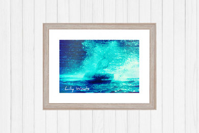 LilyWinds Kiteboarder Sprit -Whitewashed Small Framed Print
