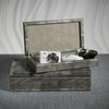 Bari Faux Shagreen Leather Decorative Box, 14" x 8"