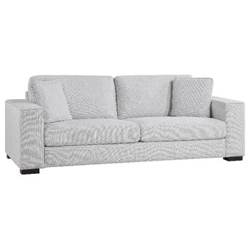 Lexicon Solaris 18" Modern Plywood and Fabric Sofa in Gray Finish