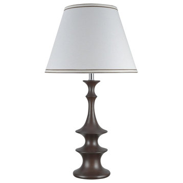 40059, 29 1/2" High Faux Wood Grain Table Lamp, Brown Finish