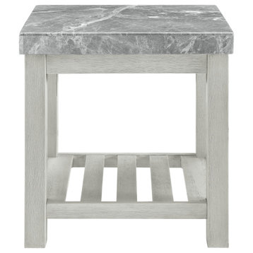 Canova Gray Marble Top End Table