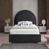 Milo Velvet Upholstered Bed, Black, Twin
