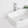 STYLISH 19" White Rectangular Ceramic Vessel Bathroom Sink